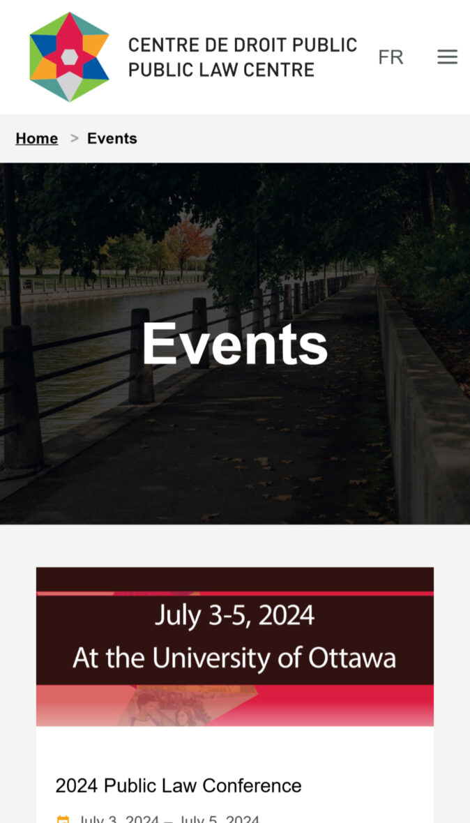 A mobile-friendly version of the upcoming events page, optimized for easy scrolling and event discovery.